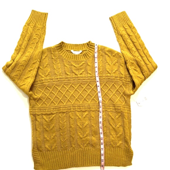 Time and Tru Women's Long Sleeve Pullover Sweater Yellow Size‎ Small (4-6) NEW - Picture 5 of 6